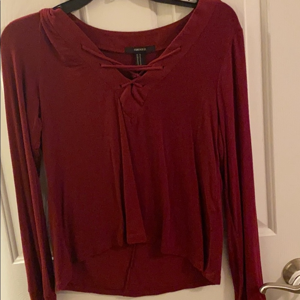 Maroon long sleeve top